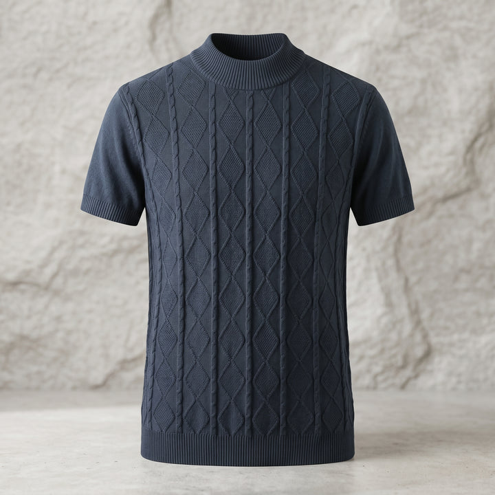 Calvin Cable Knit Mock Neck T-Shirt