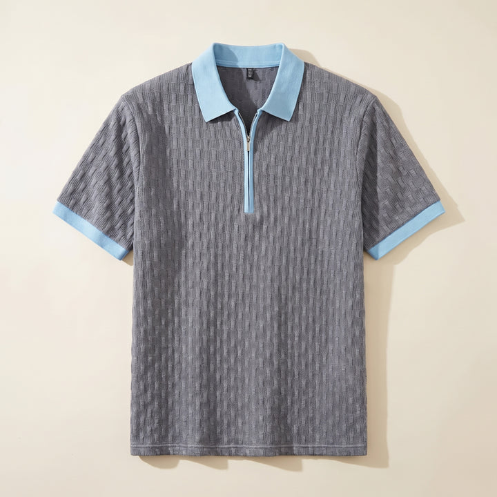 Nolan Textured Zip Polo Shirt
