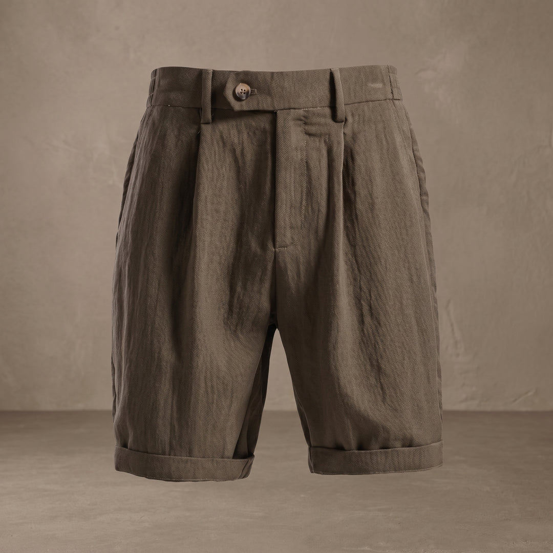 Elliot Pleated Linen Blend Shorts