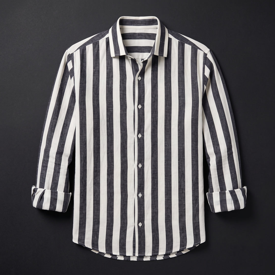 Caleb Monroe Striped Linen Shirt
