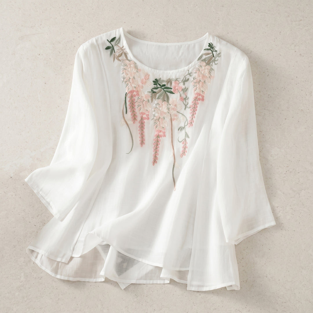 Elise Floral Embroidered Blouse