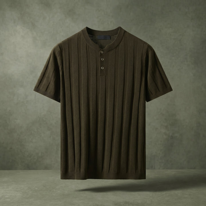 Julian Ribbed Henley Knit Shirt