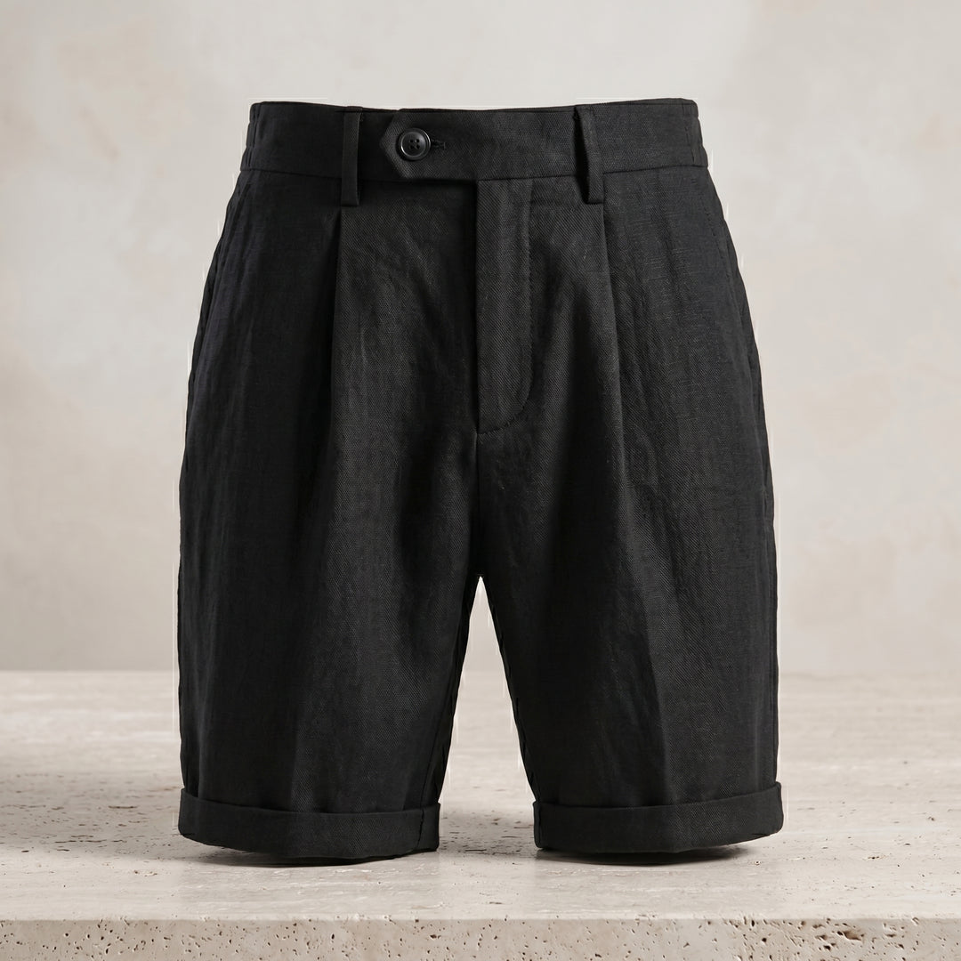 Elleot Pleated Linen Blend Shorts