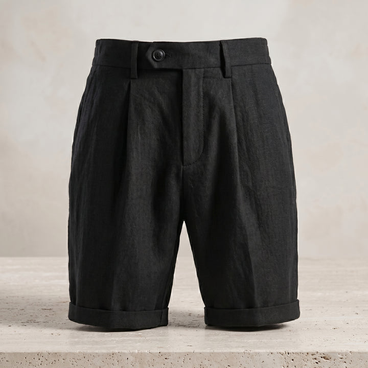 Elleot Pleated Linen Blend Shorts