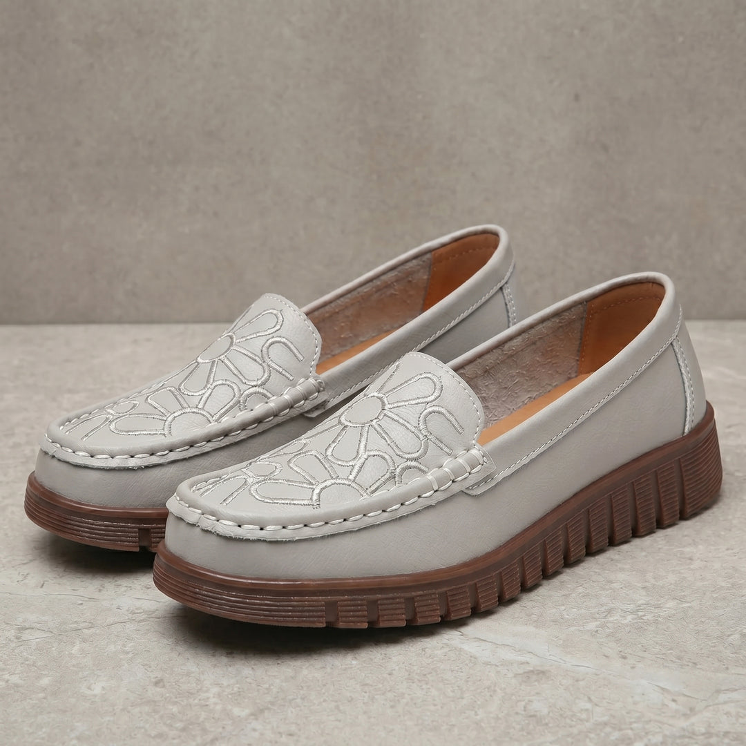Elara Floral Embossed Loafer