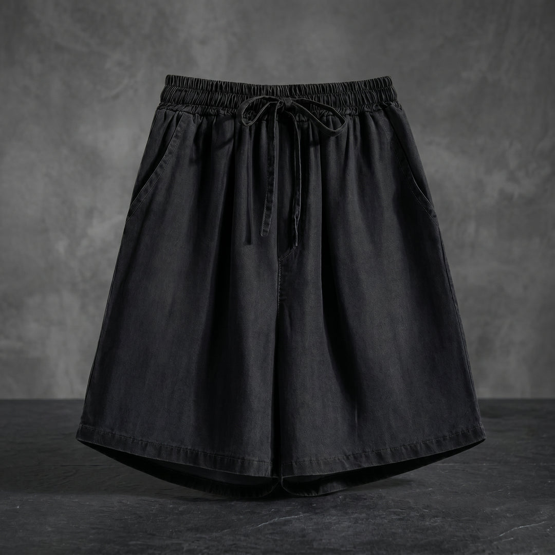 Adeline Relaxed Denim Drawstring Shorts