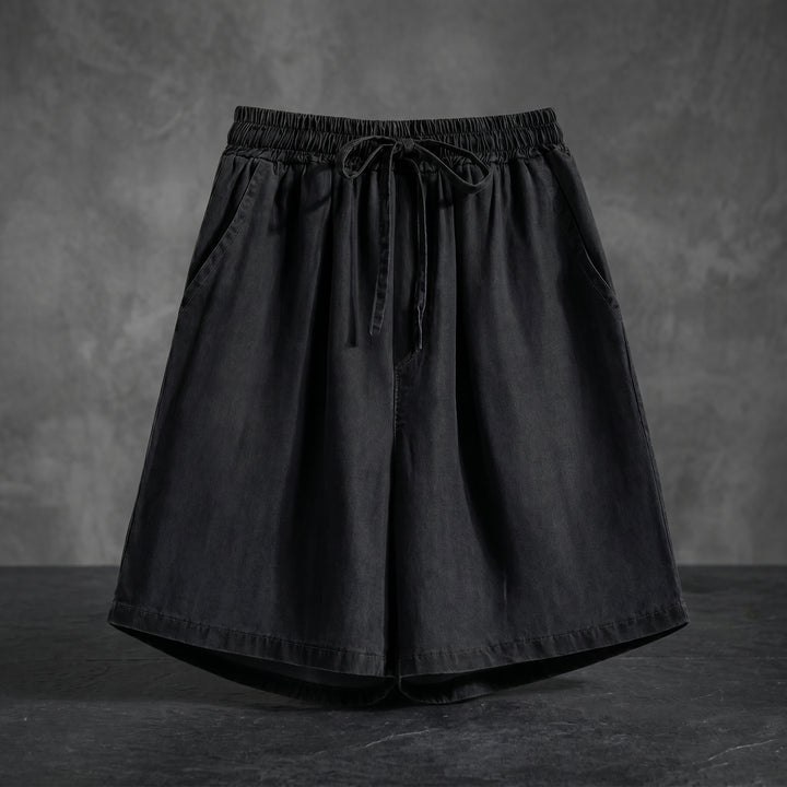 Adeline Relaxed Denim Drawstring Shorts