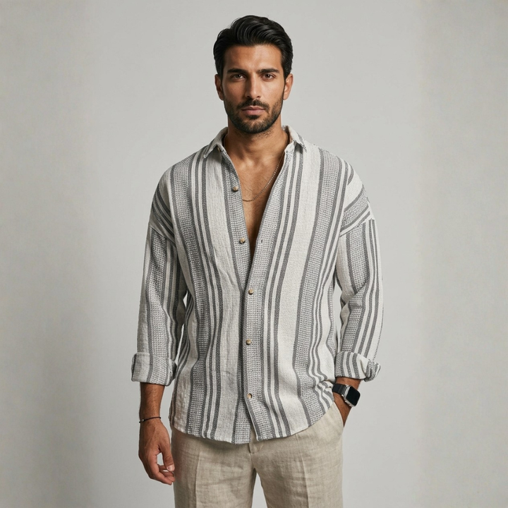 Theo Striped Linen Weave Shirt