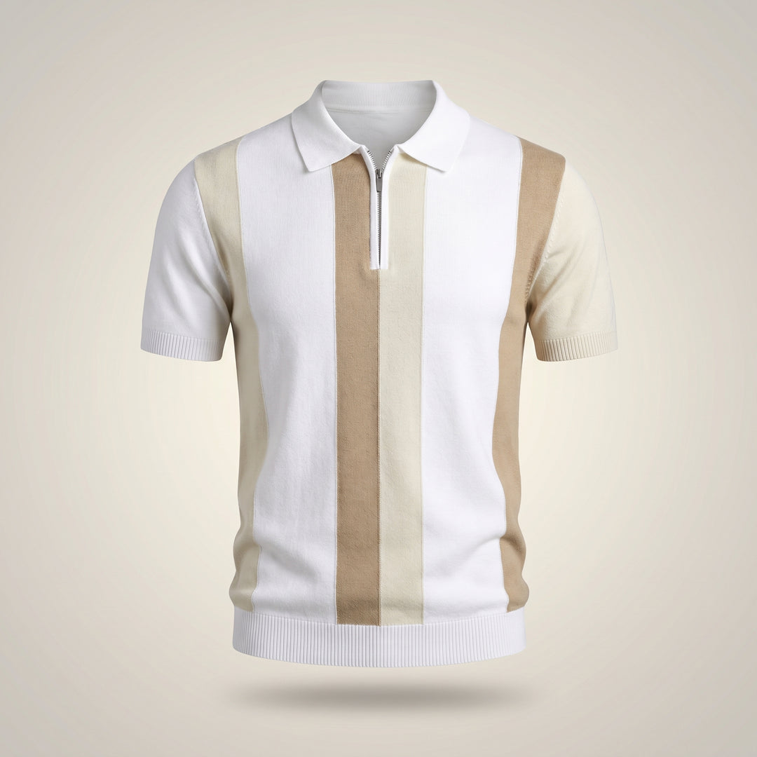 Julian Vertical Stripe Knit Polo