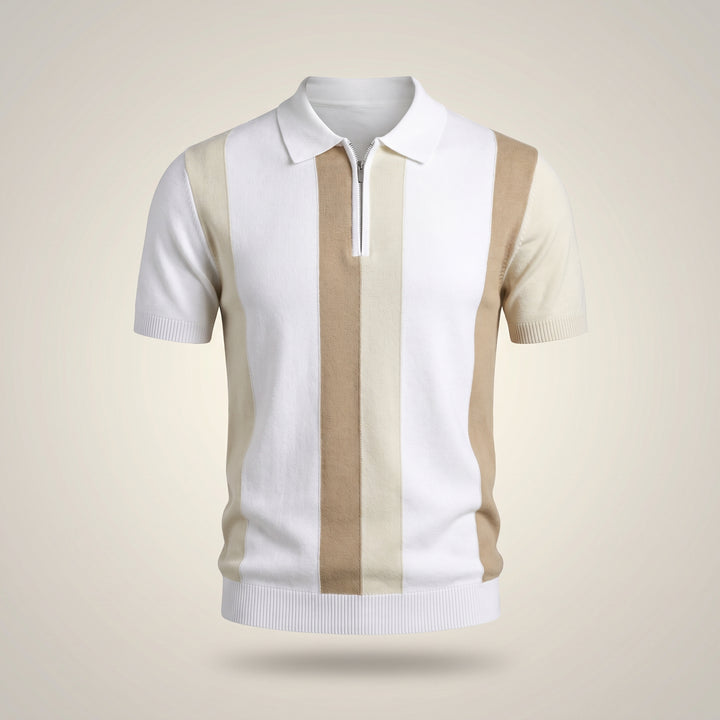 Julian Vertical Stripe Knit Polo
