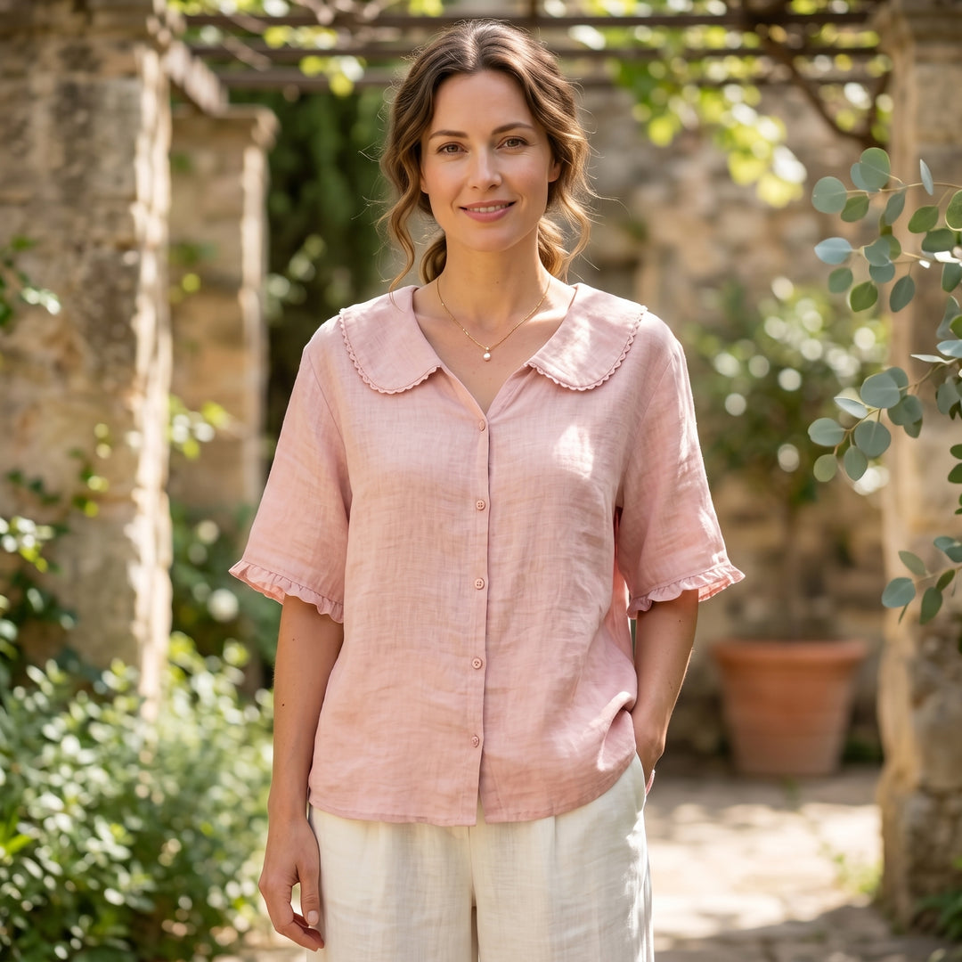 Rosalie Linen Collar Blouse