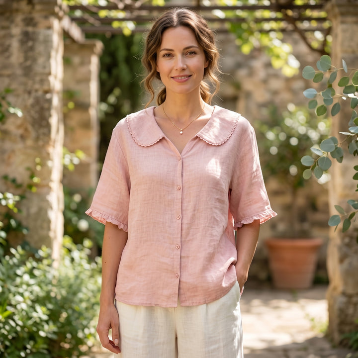 Rosalie Linen Collar Blouse