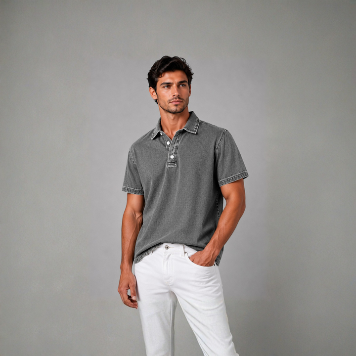 Diego Washed Denim Popover Shirt
