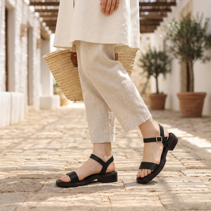 Elena Ankle Strap Flat Sandals