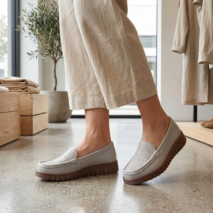 Elara Floral Embossed Loafer