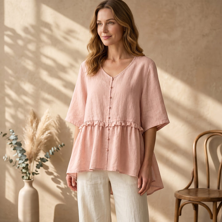 Elowen Ruffle Peplum Blouse