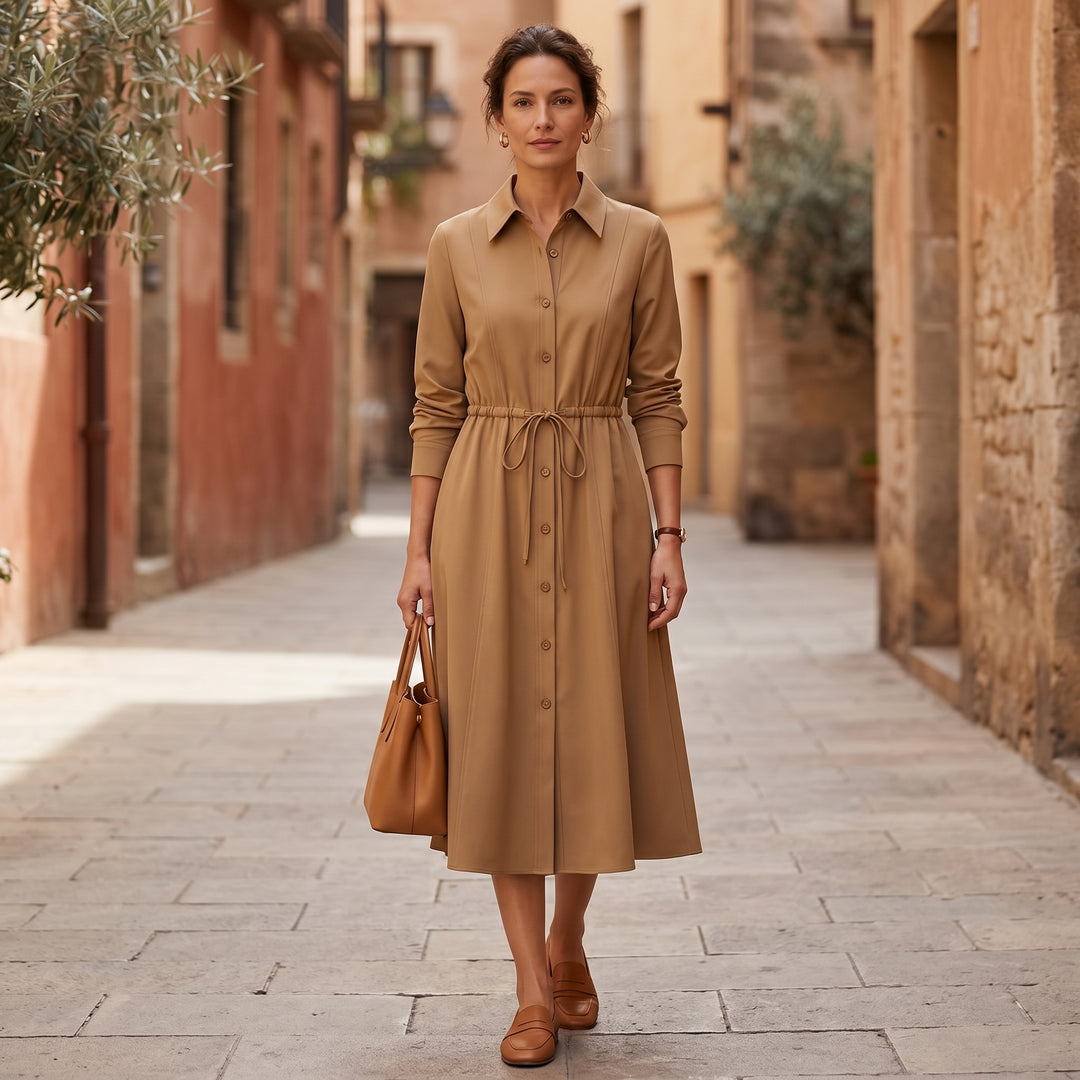 Adriana Drawstring Shirt Dress