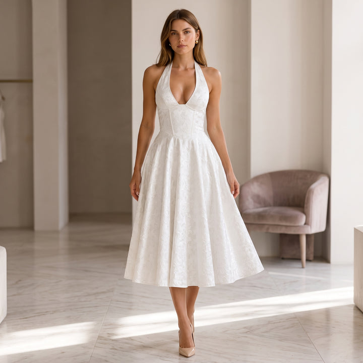 Elodie Sinclair Halter Midi Dress