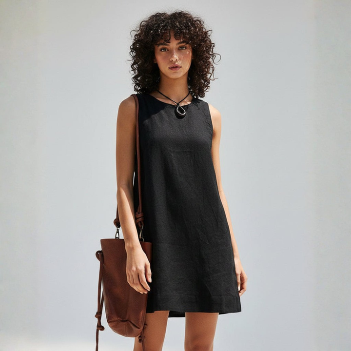 Marina Linen Shift Mini Dress