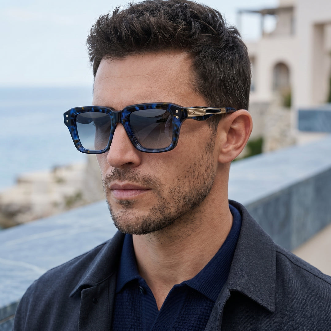 Adrian Voss Square Acetate Sunglasses