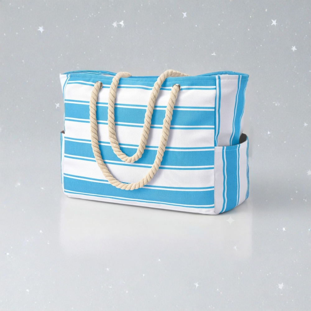 Cabana Striped Rope Handle Tote