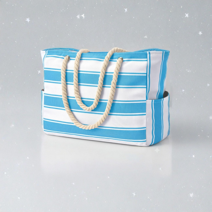Cabana Striped Rope Handle Tote
