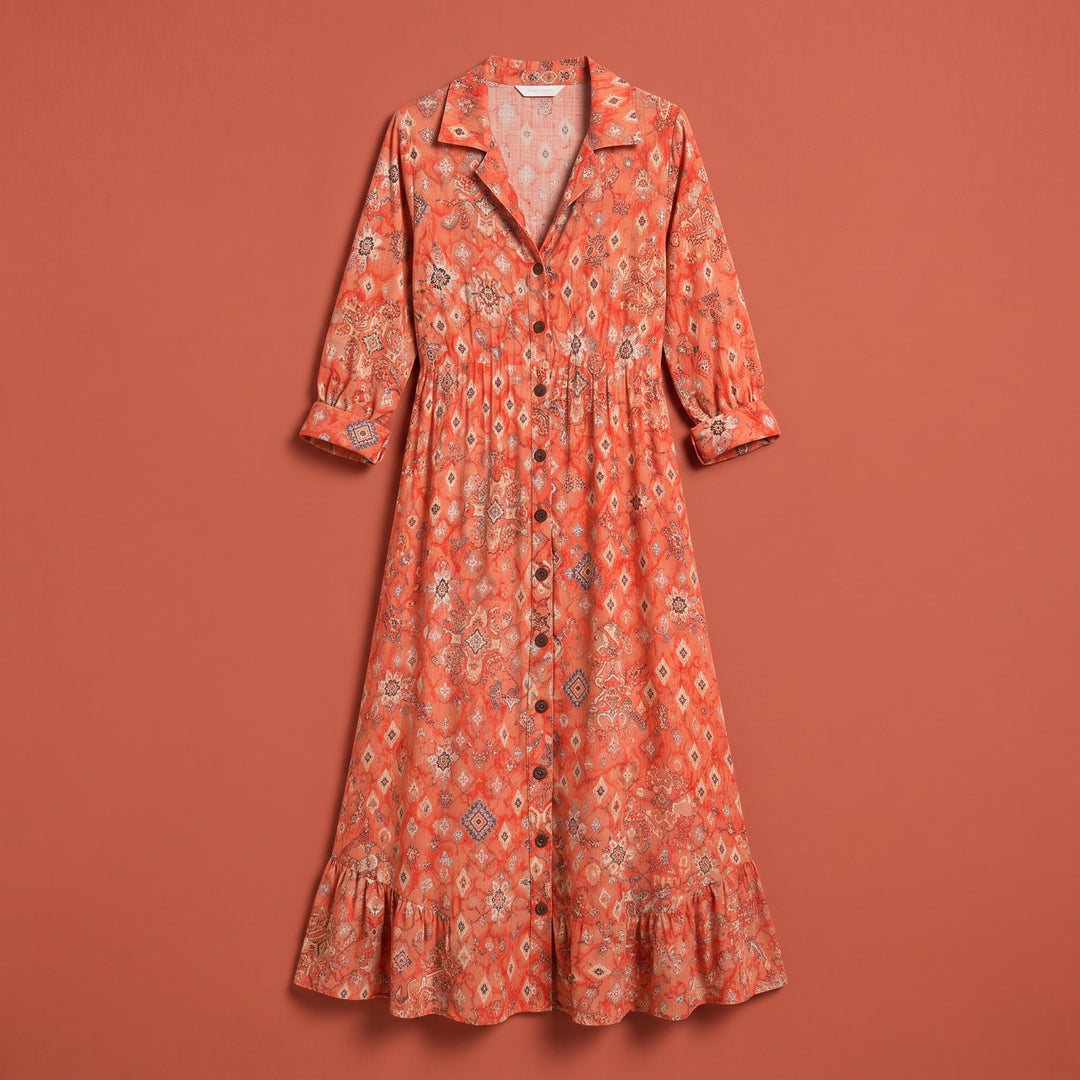 Maribelle Printed Maxi Shirt Dress