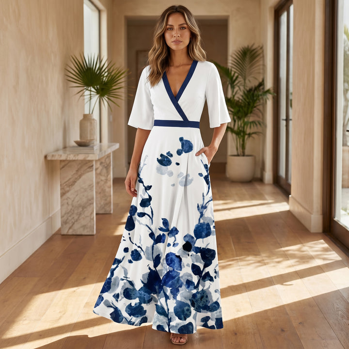 Natalia Contrast Trim Maxi Dress