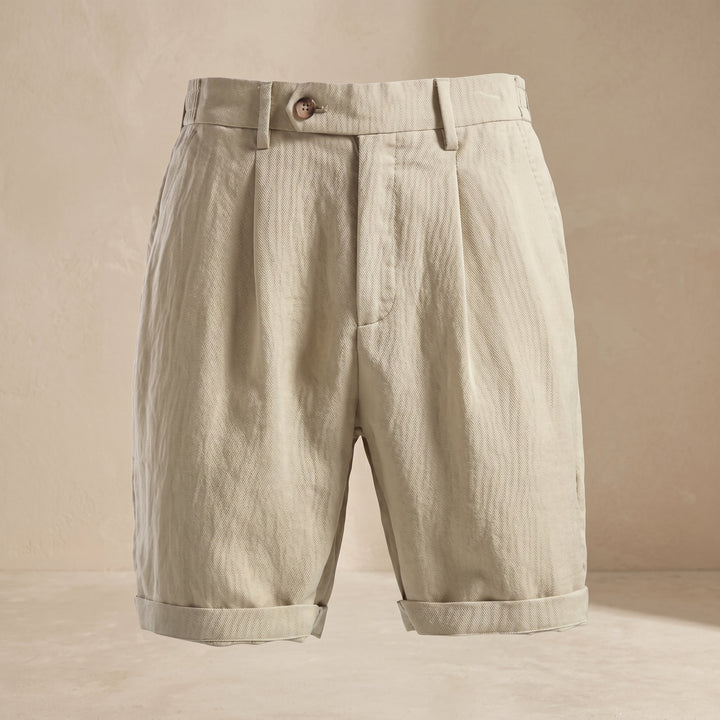 Elliot Pleated Linen Blend Shorts