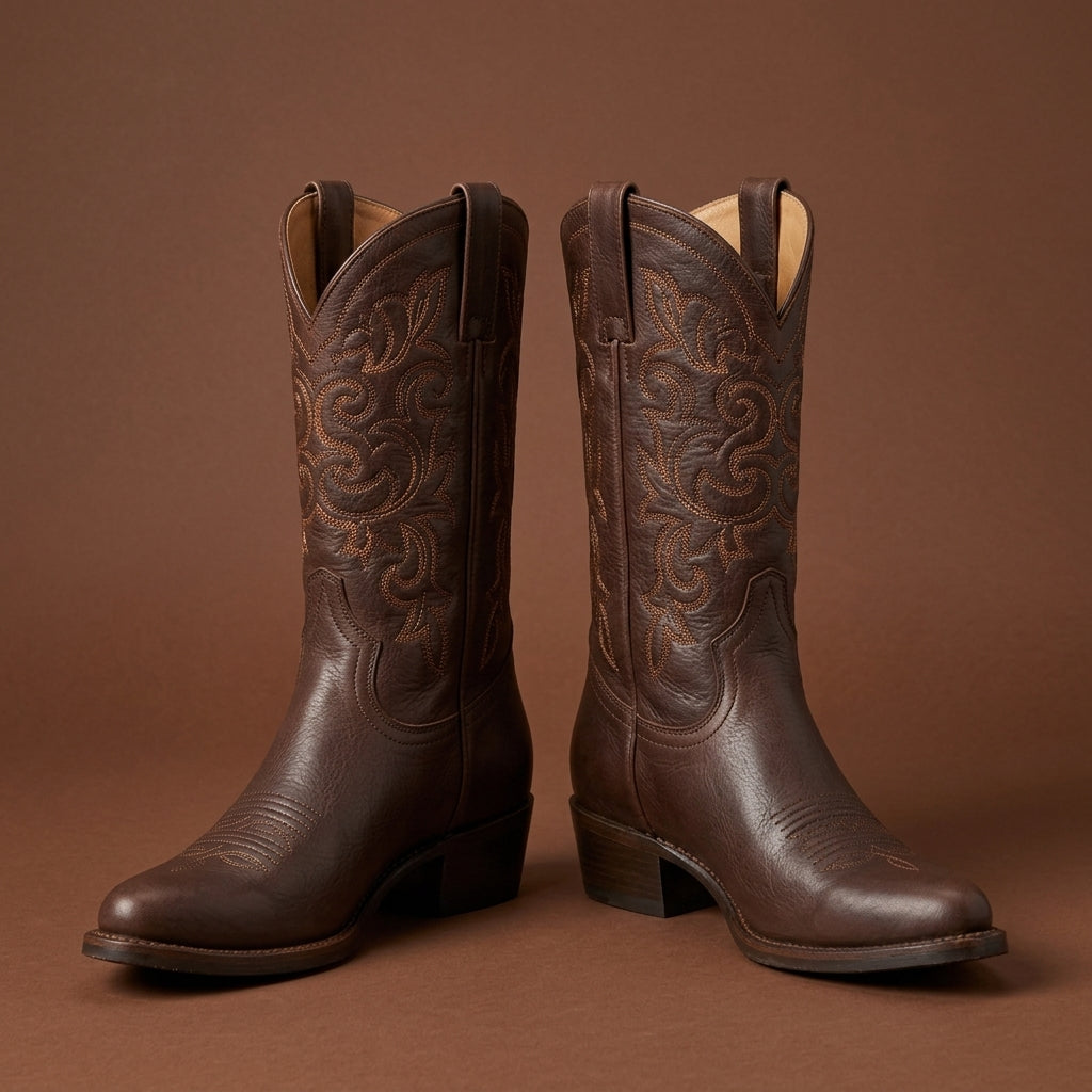 Sierra Ridge Leather Cowboy Boots