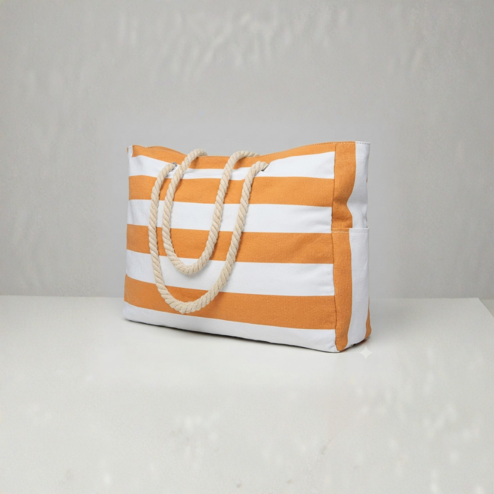 Cabana Striped Rope Handle Tote