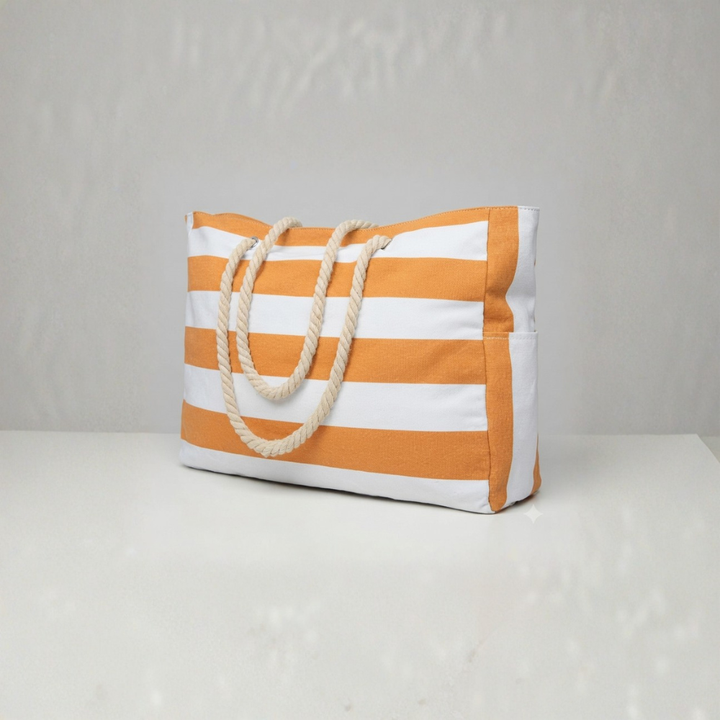 Cabana Striped Rope Handle Tote