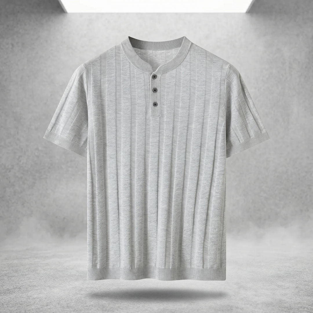 Julian Ribbed Henley Knit Shirt