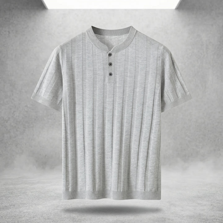 Julian Ribbed Henley Knit Shirt