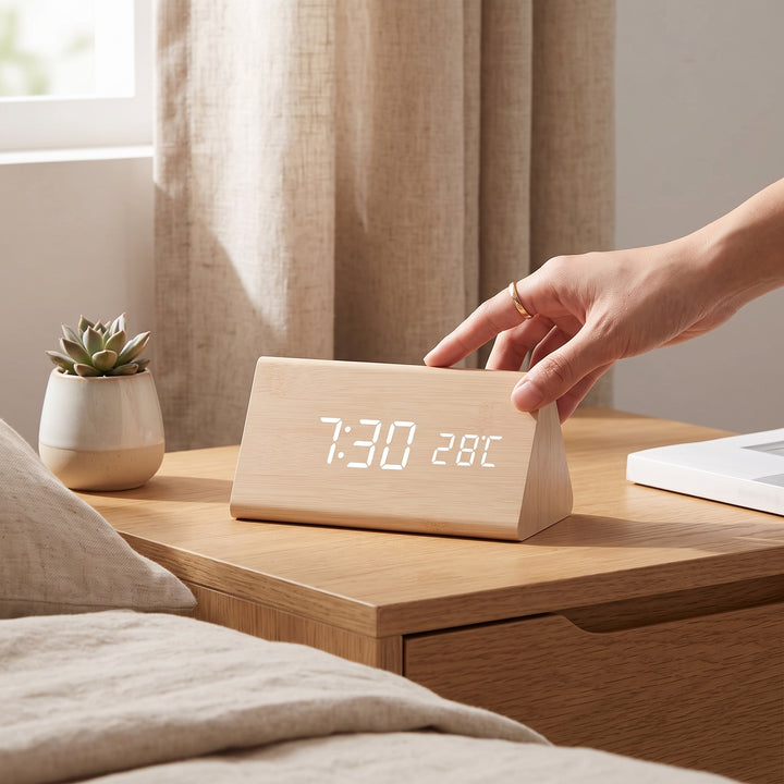 Felix Grant LED Wooden Clock
