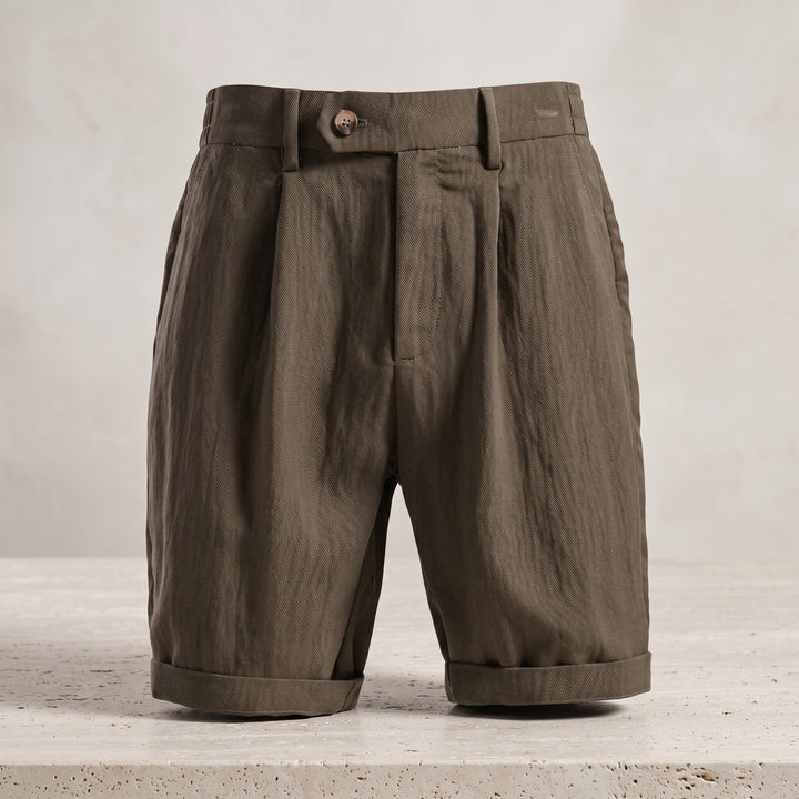 Elleot Pleated Linen Blend Shorts