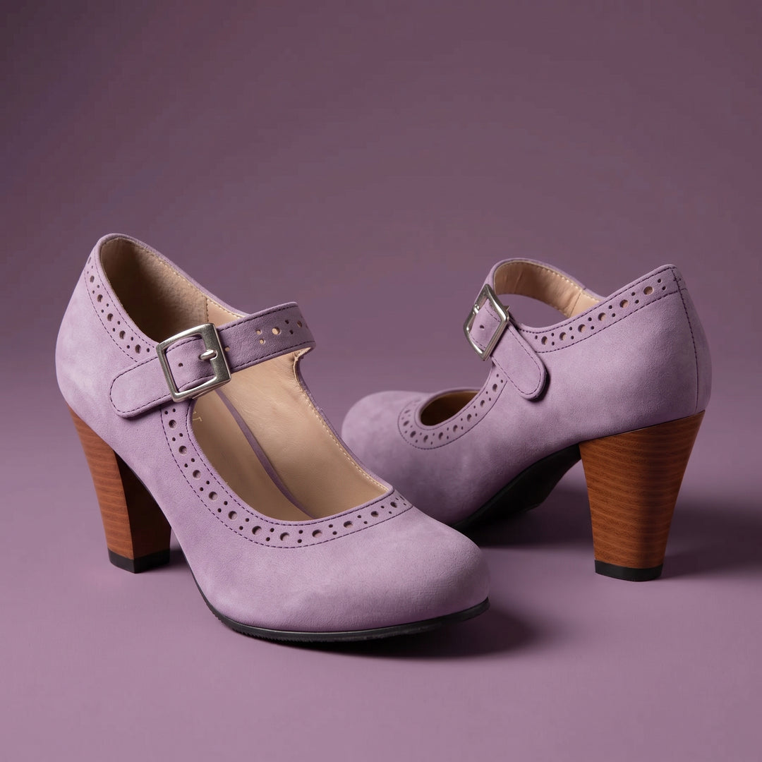 Briar Elwood Brogue Mary Jane Block Heel Shoes