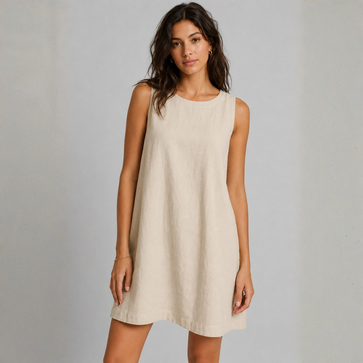 Marina Linen Shift Mini Dress