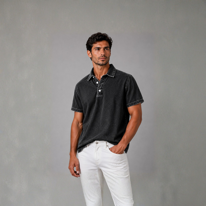 Diego Washed Denim Popover Shirt