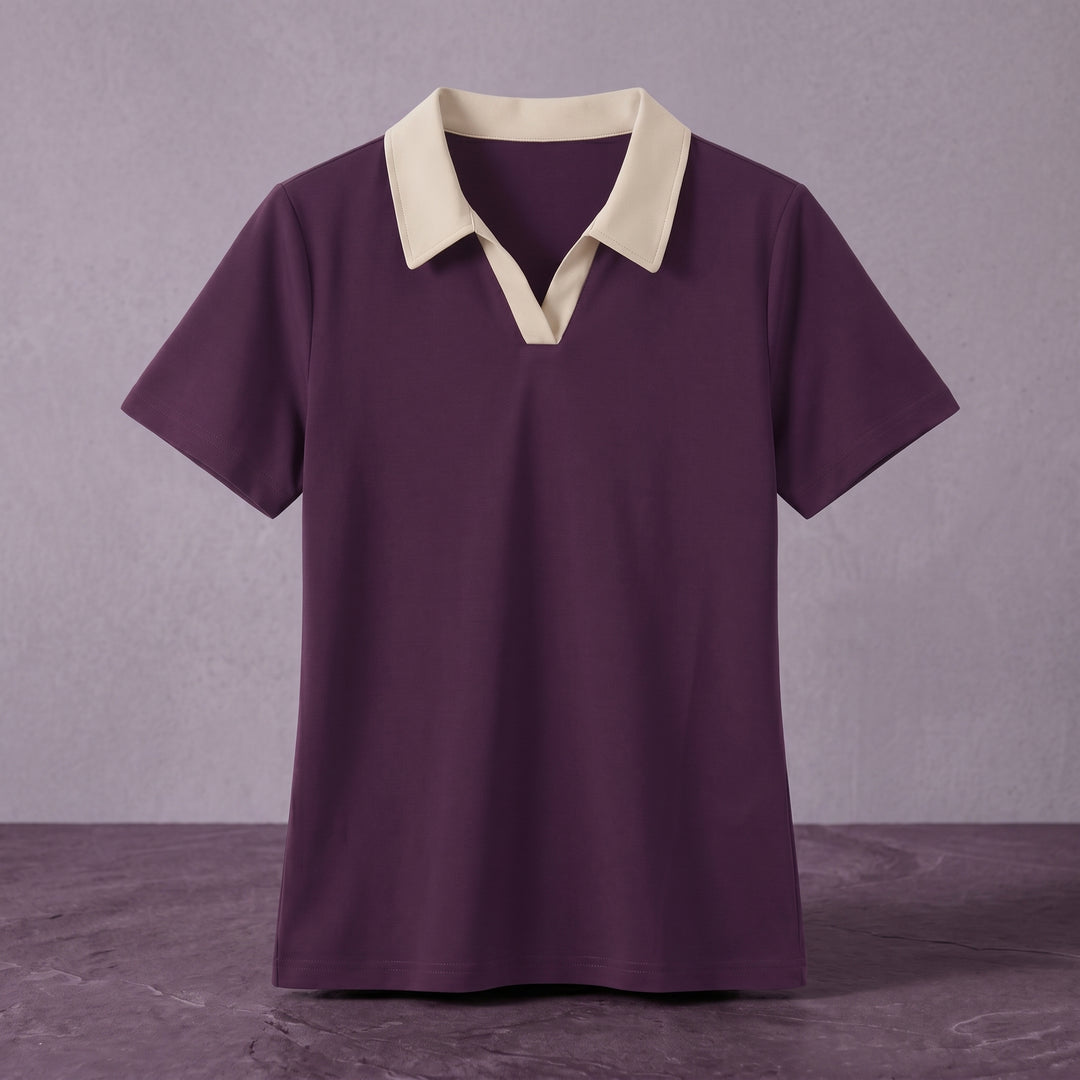 Thalia Contrast Collar Polo Top