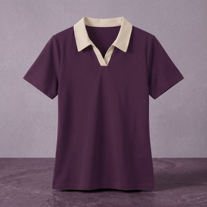 Thalia Contrast Collar Polo Top
