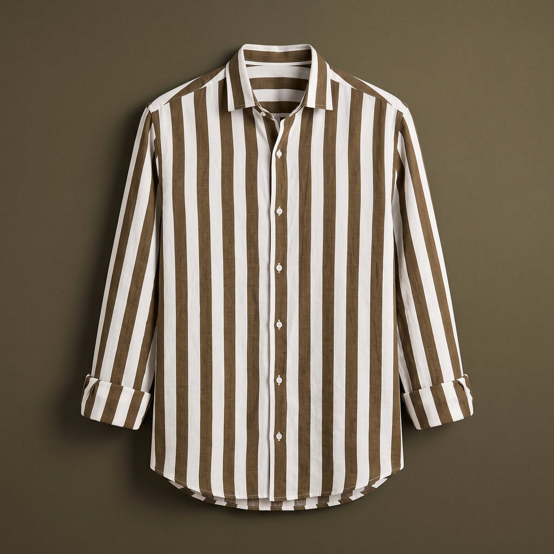 Caleb Monroe Striped Linen Shirt