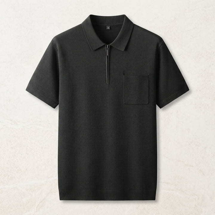 Ethan Zip Collar Knit Polo Shirt