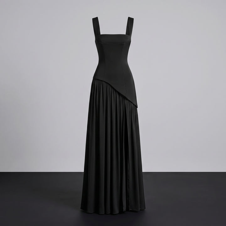 Serenelle Draped Satin Maxi Dress