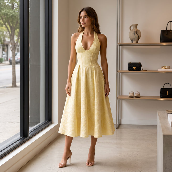Elodie Sinclair Halter Midi Dress