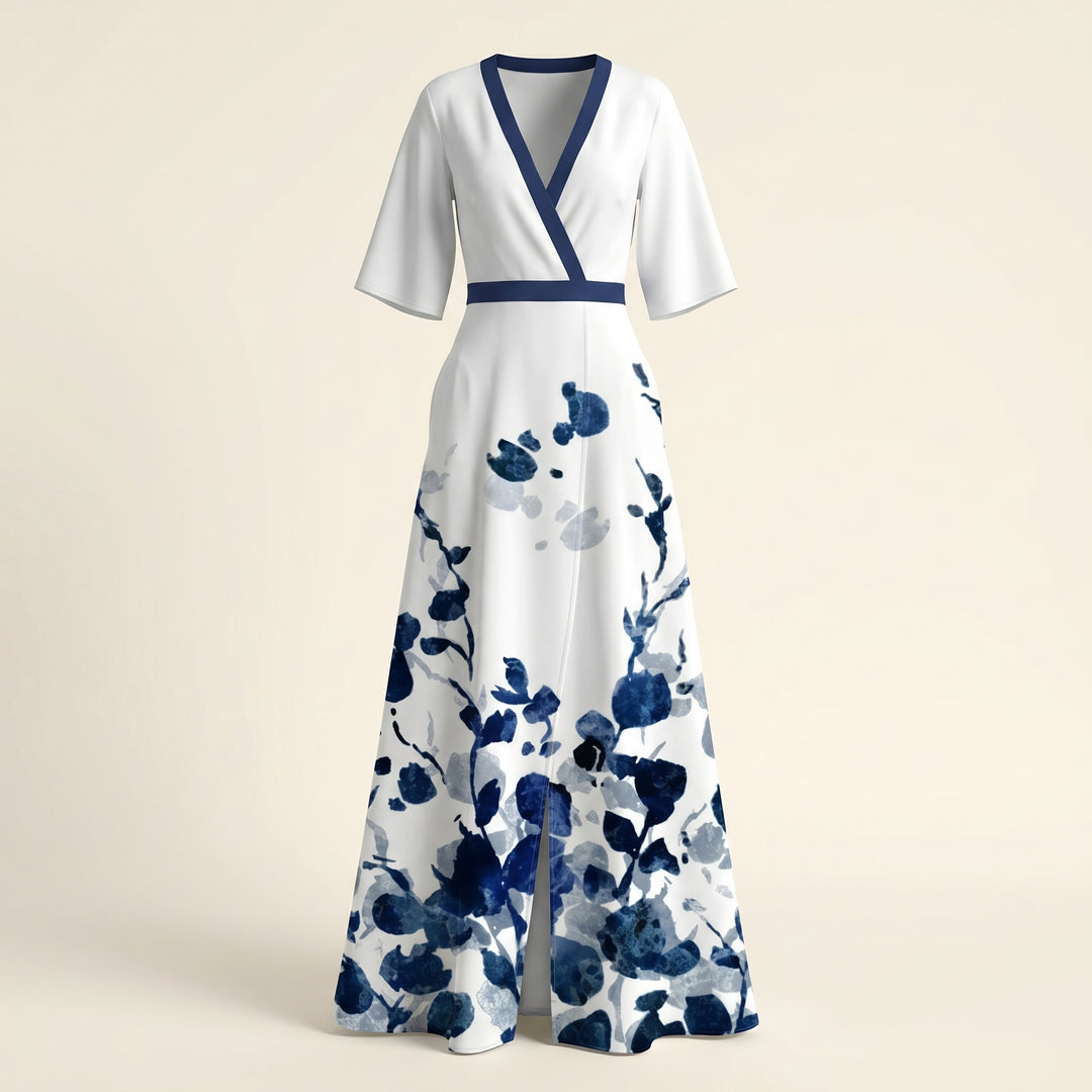 Natalia Contrast Trim Maxi Dress