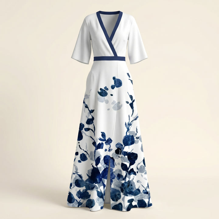 Natalia Contrast Trim Maxi Dress