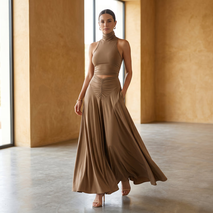 Serena Halter Maxi Skirt Set