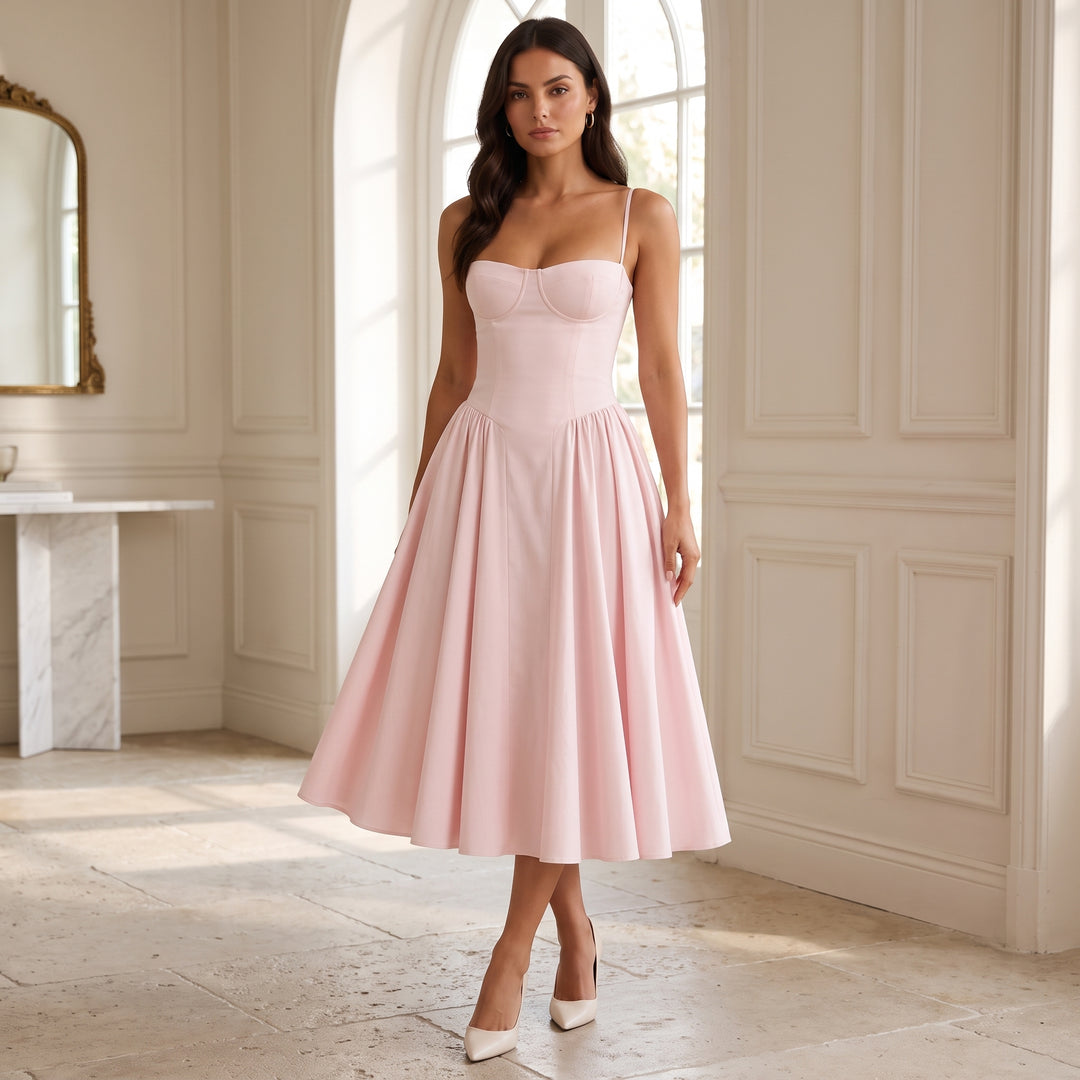 Rosalie Floral Corset Midi Dress