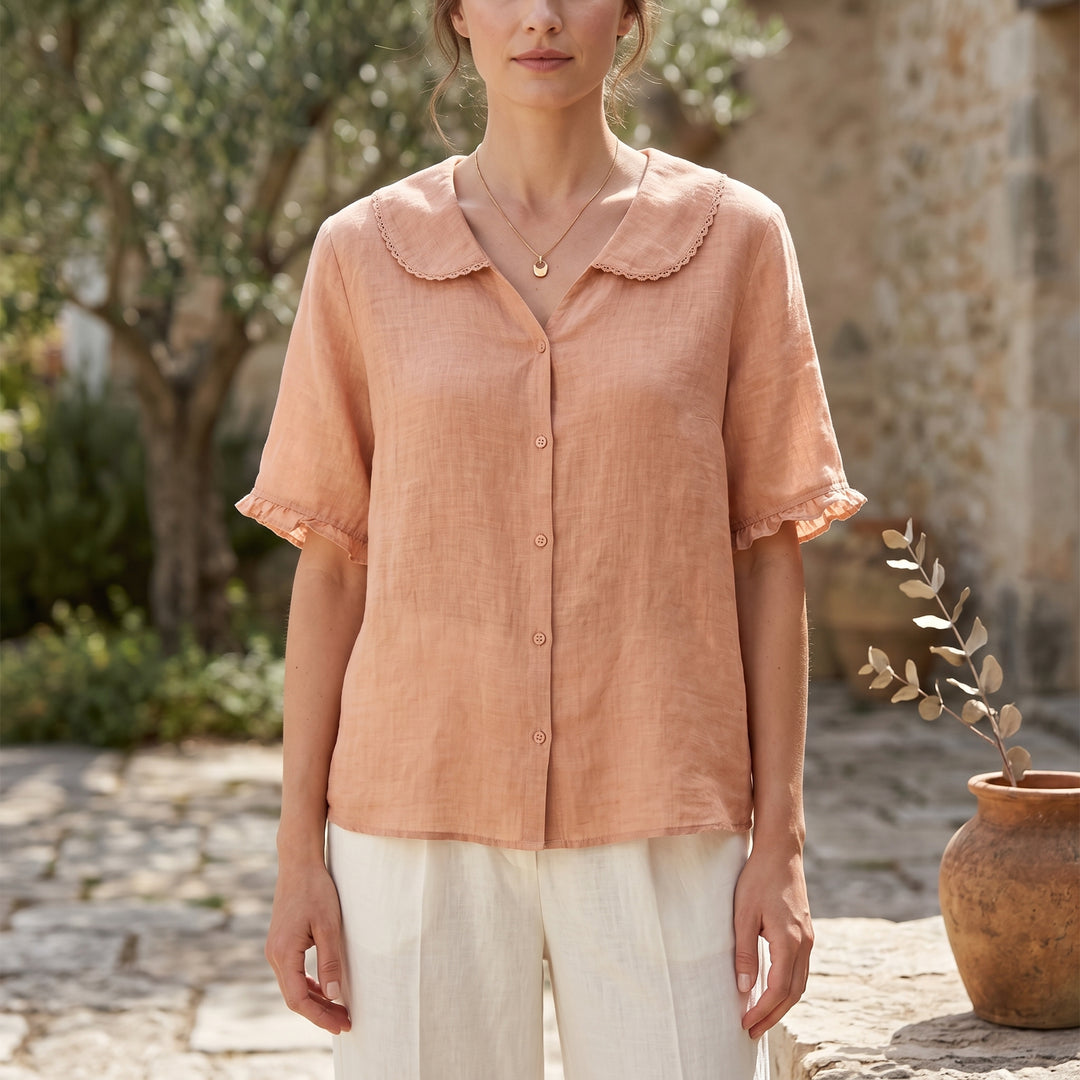 Rosalie Linen Collar Blouse